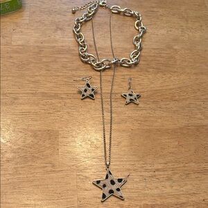 Star Pendant Necklace and Earring Set